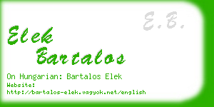 elek bartalos business card